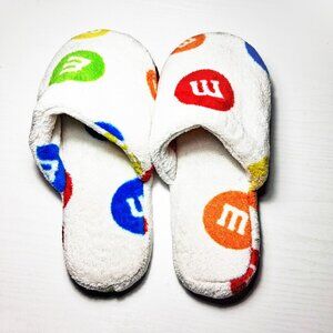 M&M Slippers Slip On Novelty Women's White Colorful Soft Trademarked